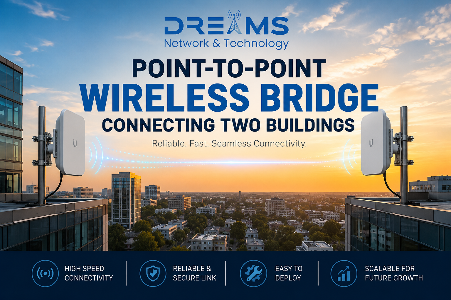 What Is a Point to Point Wireless Bridge & How Can Dreams Network Connect Your Locations? | Dreams Network & Technology